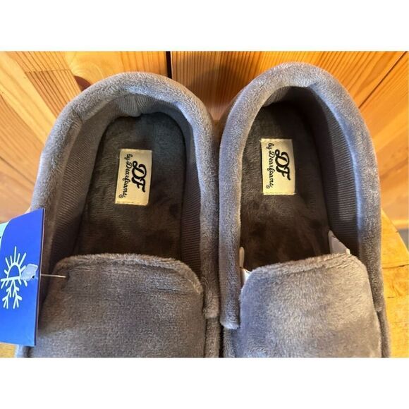 DF by Dearfoams Mens Slippers Gray Memory Foam Medium 9-10 nwt (4429) - Picture 4 of 8